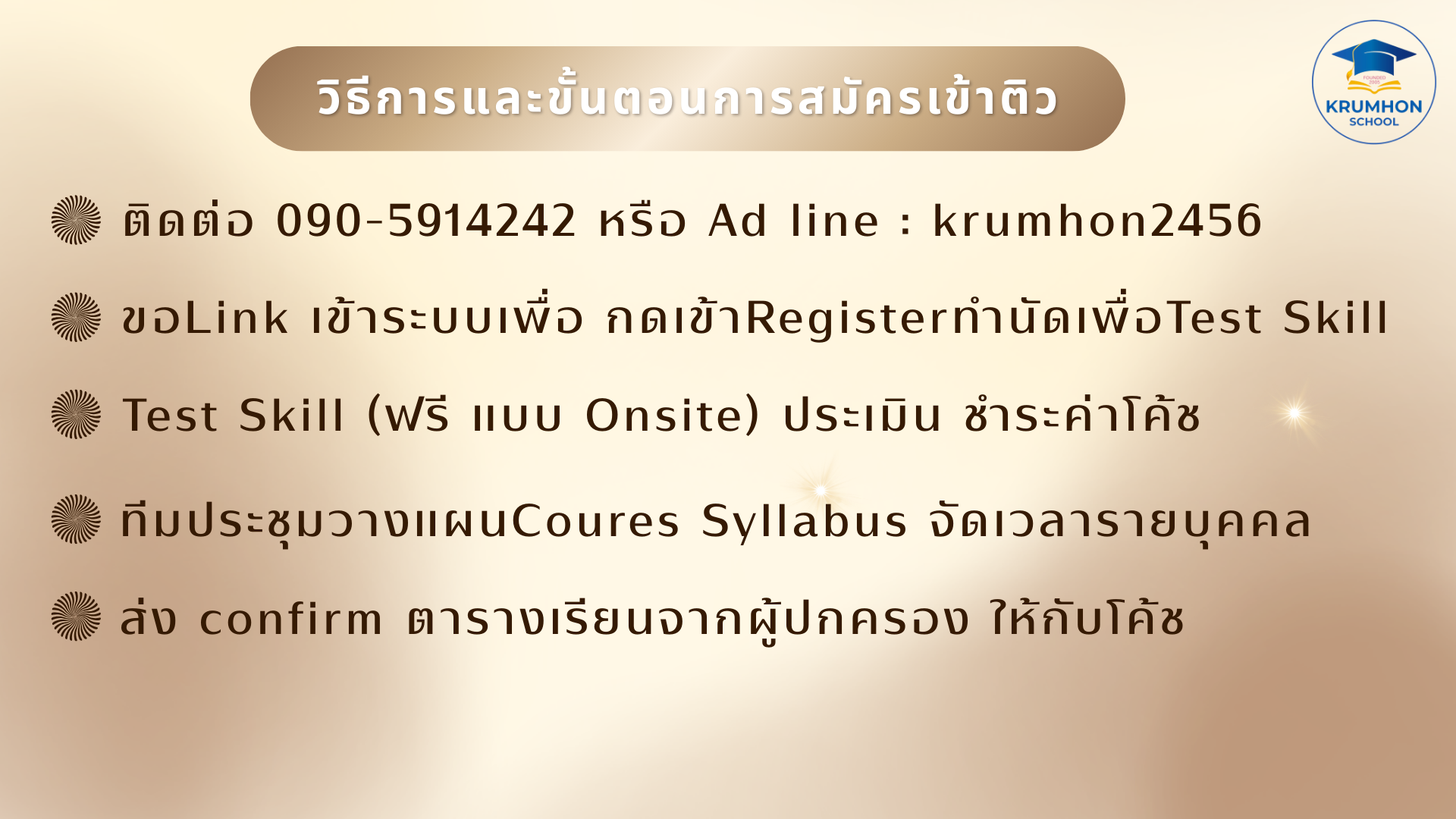 คอร์ส Wisdom ติวส่วนตัว 1 on 1